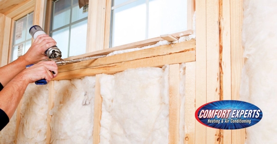 Insulation installation in home.